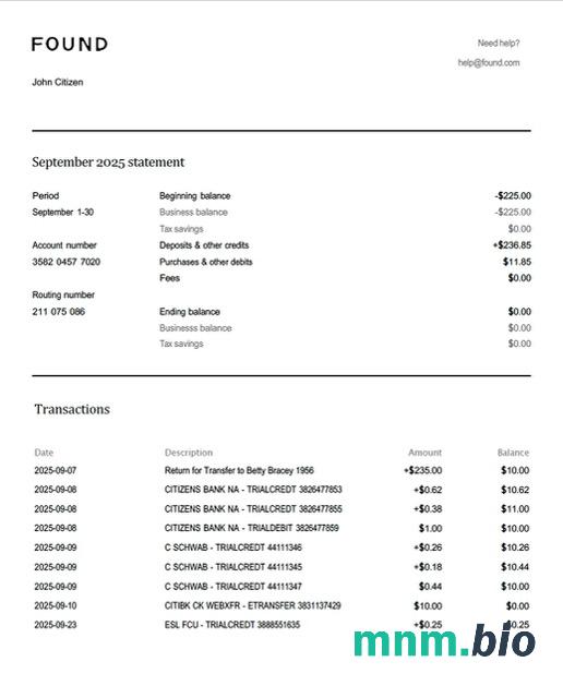 Szablon wyciągu z karty kredytowej USA Florida Silicon Valley bank w formacie Excel i PDF